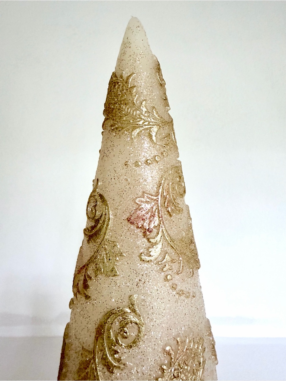 Three Illuminating Gold Wax Holiday Cone Trees - Picture 10 of 16